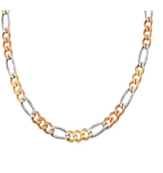 FIGARO CHAIN/Cadena ( 14K TRI COLOR MICRONE THICK CHAIN) DIAMOND CUT