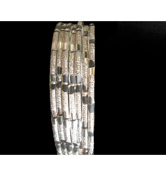 SILVER-SLIM DIAMOND CUT BANGLES NS16
