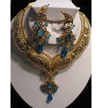 1gm Gold Jewelry with Topaz Blu