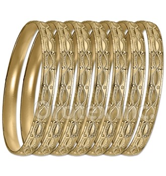 GOLD SEMANARIO BANGLE /DIAMOND CUT BANGLE