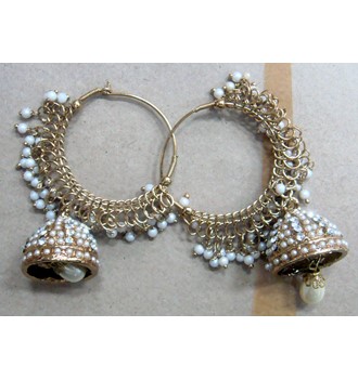 HOOP STYLE PEARL EARRING