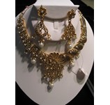 Indian Polki Bridal Necklace Set Pearl 