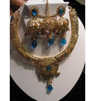 ONE GRAM BLUE STONE NECKLACE