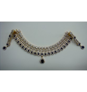 Round Diamond and Sapphire Necklace