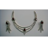 THREE ROW STUDDED RUBY NECKLACE