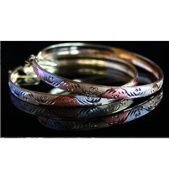 Tri Bangle Earring Hoop with V support