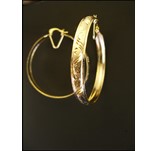 Gold Bangle Earring Hoop with V support